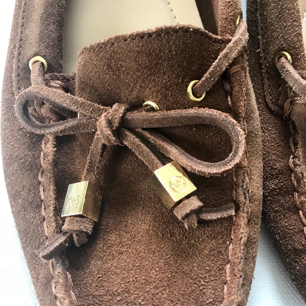 Micheal Kors Brown suede loafers w/ MK charms 7.5 - Picture 4 of 4